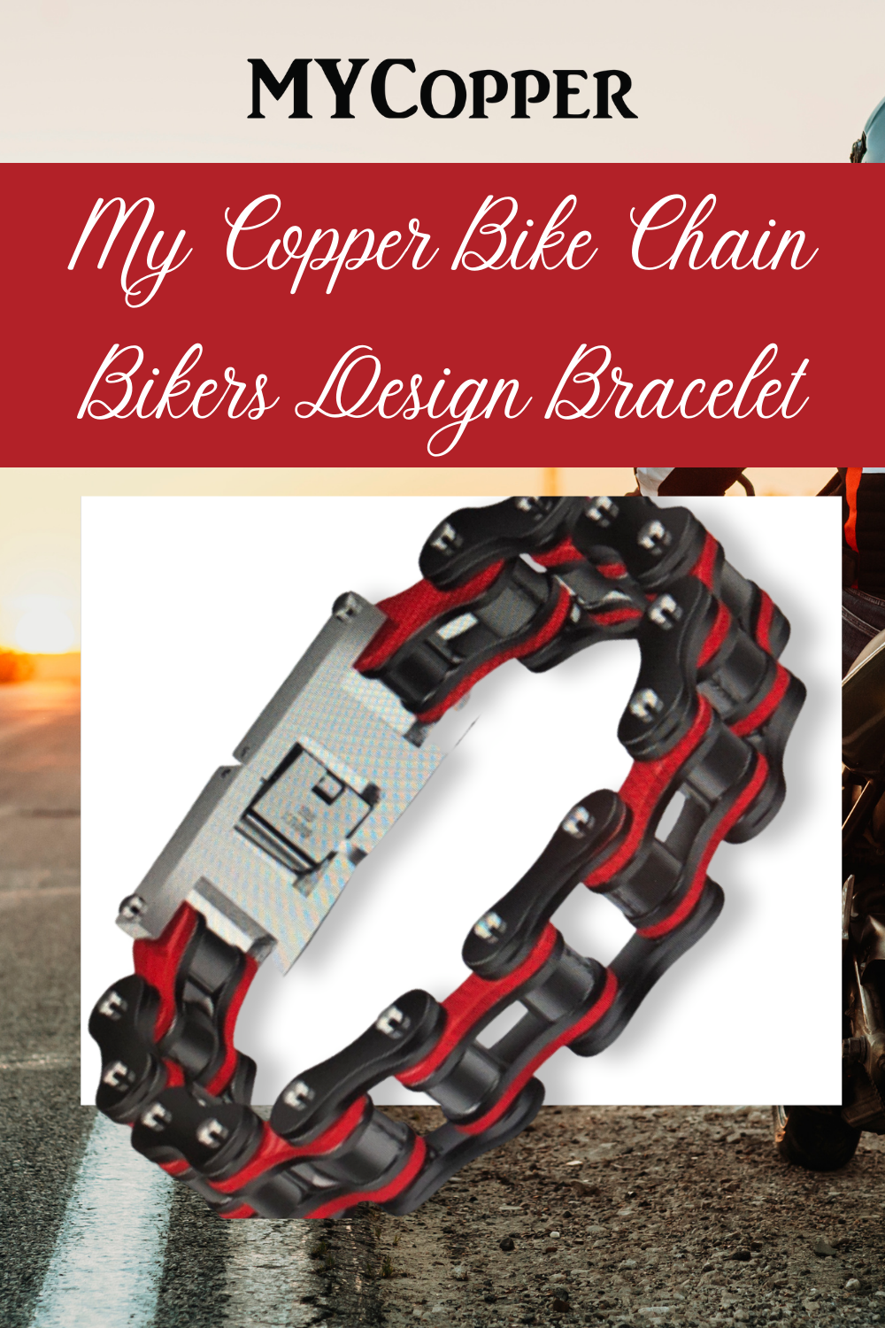 My Copper Bike Chain Bikers Design Bracelet