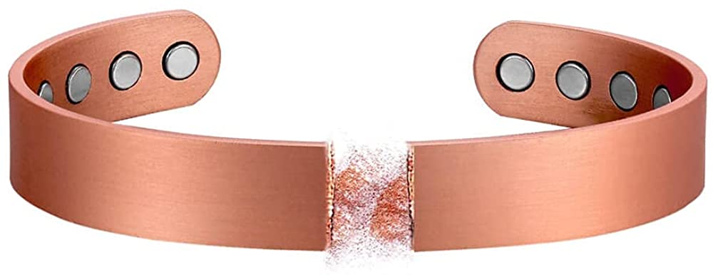 My Copper, Plain, Pure Copper Magnetic Bracelet  -High Gauge 99.9% Solid Copper with 8 Magnets, Copper Magnetic Bracelets