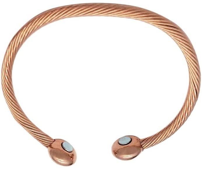 My Copper, Deco Cable Magnetic Bracelet High Gauge 99.9% Solid with 2 Magnets Rose Gold