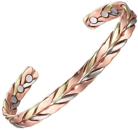 My Copper Wheat Design Pure Copper and Brass Magnetic Therapy Bracelet, Beautiful and Exclusive
