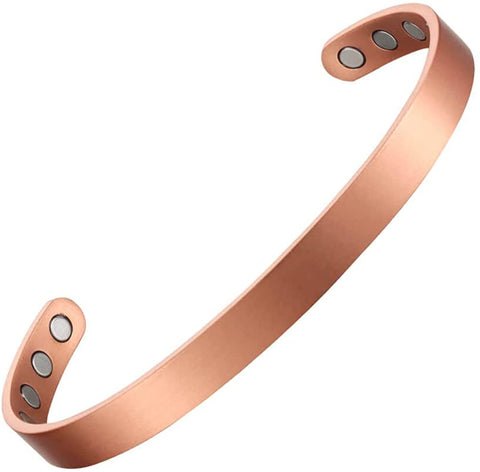 My Copper, Plain Slim Style, Pure Copper Magnetic Therapy Bracelet - Solid Copper with 6 Magnets, Anti-Allergies  Bracelet