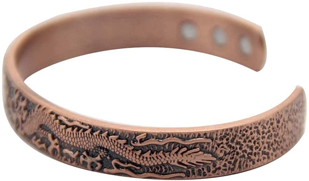My Copper, Phoenix and Dragon, Pure Copper Magnetic Therapy Bracelet for Arthritis - Pain Relief High Gauge 99.9% Solid Copper with 6 Magnets, Anti-Allergies Copper Magnetic Bracelets