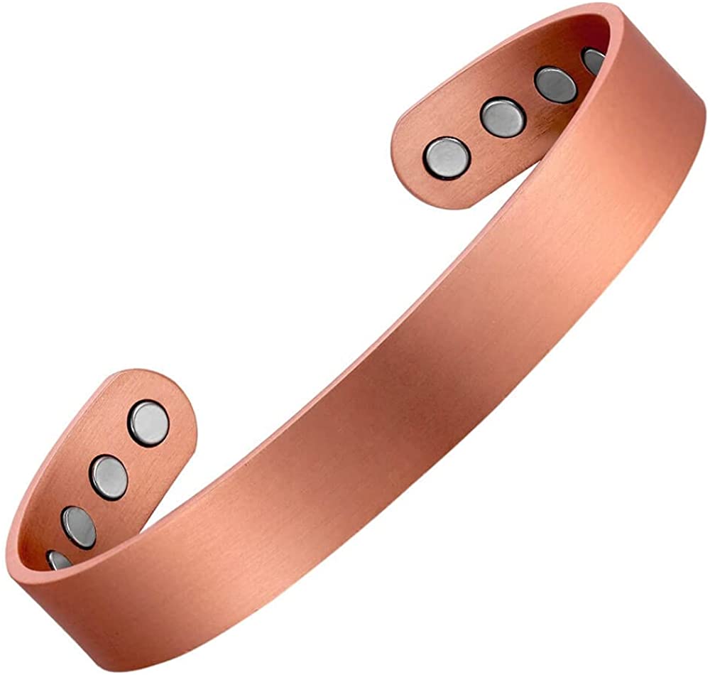 Men's Magnetic Bracelets Pure Titanium (Light) Double Powerful Magnet  Bracelets Eliminate Static Electricity (Silver Magnetic Bracelet)