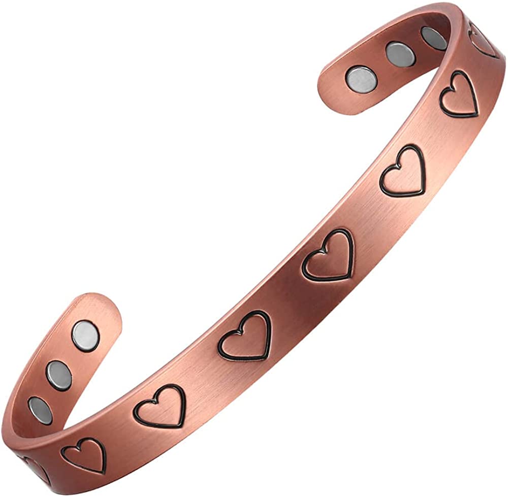 My Copper Loving Heart Design Pure Copper Magnetic Therapy Bracelet