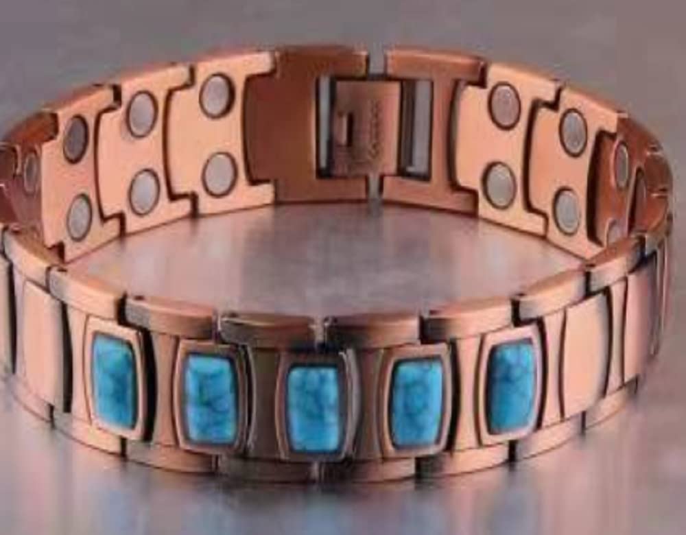 Turquoise with copper link bracelet