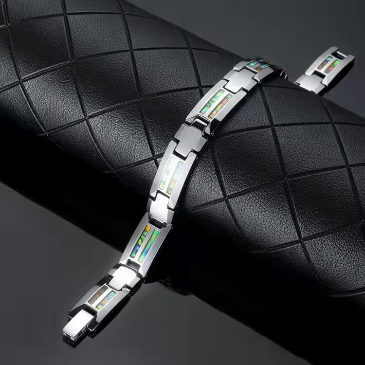 Alpha Men Magnetic Bracelet Luxury Stainless Steel 316 Bracelets With Abalone Unisex Wristband Luxury Jewelry
