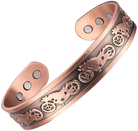 My Copper Bikers Design Pure Copper Magnetic Therapy Bracelet