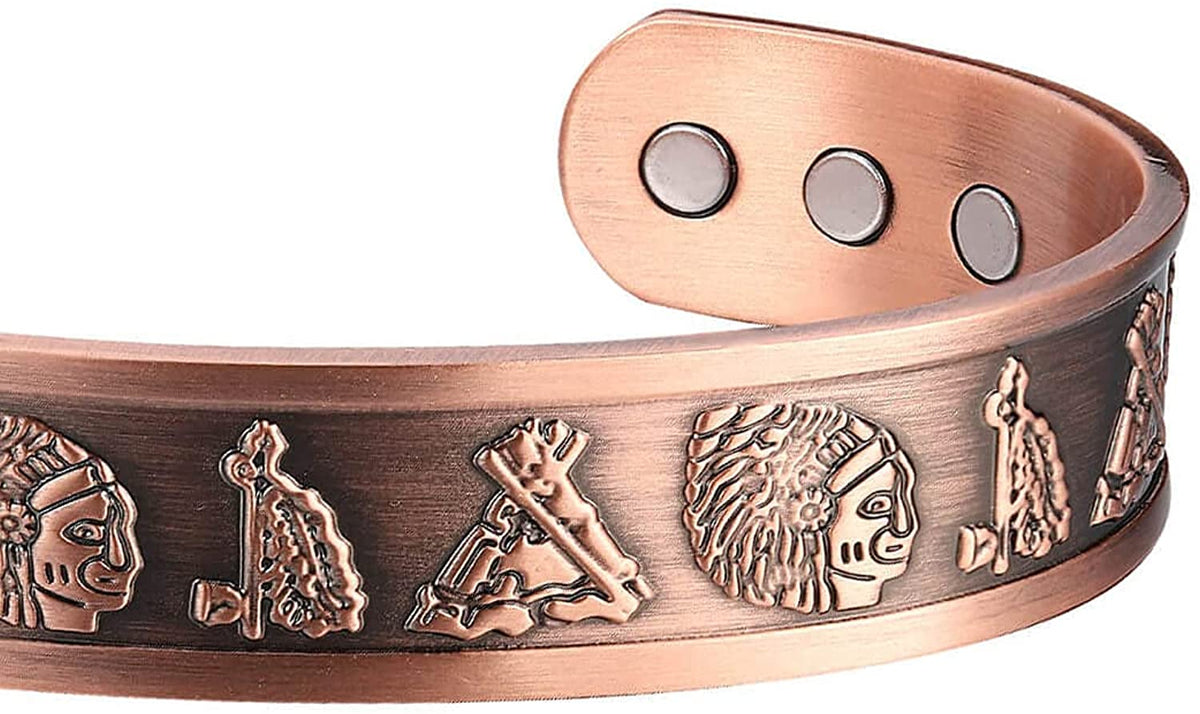 My Copper, Native Life, Pure Copper Magnetic Therapy Bracelet for Arthritis - Pain Relief High Gauge 99.9% Solid Copper with 6 Magnets, Anti-Allergies Copper Magnetic Bracelets