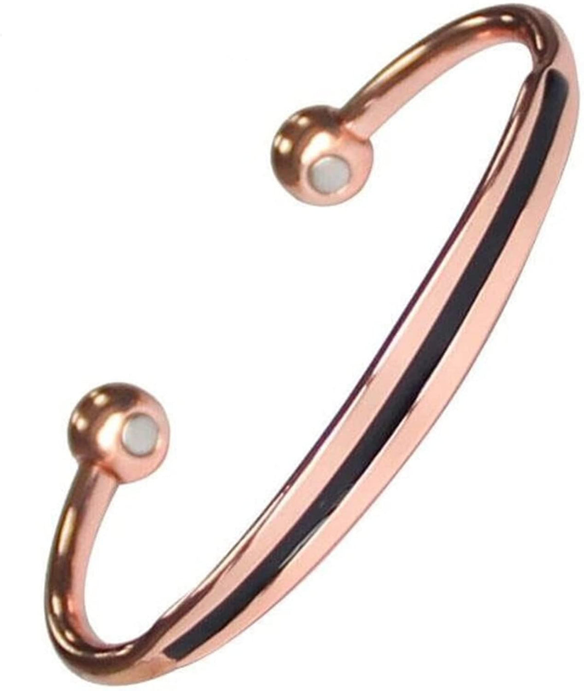 My Copper Color Banded Pure Copper Magnetic Therapy Bracelet Solid Copper with 2 Magnets,