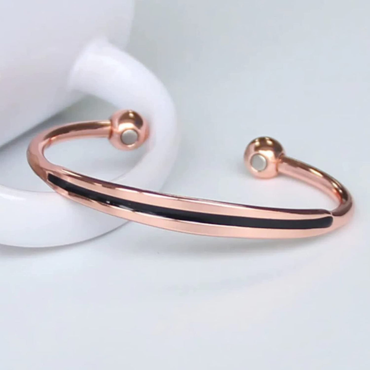My Copper Color Banded Pure Copper Magnetic Therapy Bracelet Solid Copper with 2 Magnets,