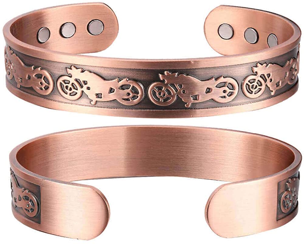 My Copper Bikers Design Pure Copper Magnetic Therapy Bracelet