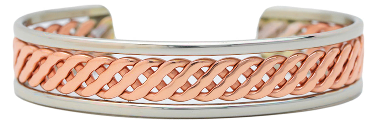 Copper and  German Silver Magnetic Bracelets - Styled as Celtic Magnetic with Magnets