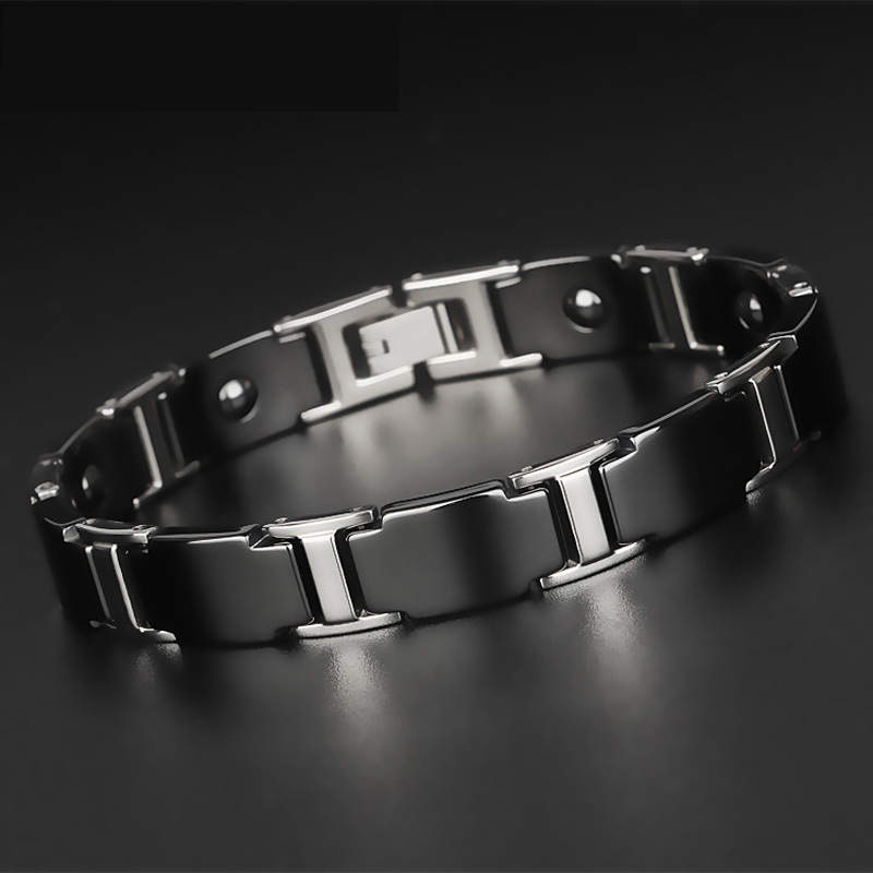 Alpha Men Look - STEEL MAN Professional Design Magnetic Therapy Link Bracelet,