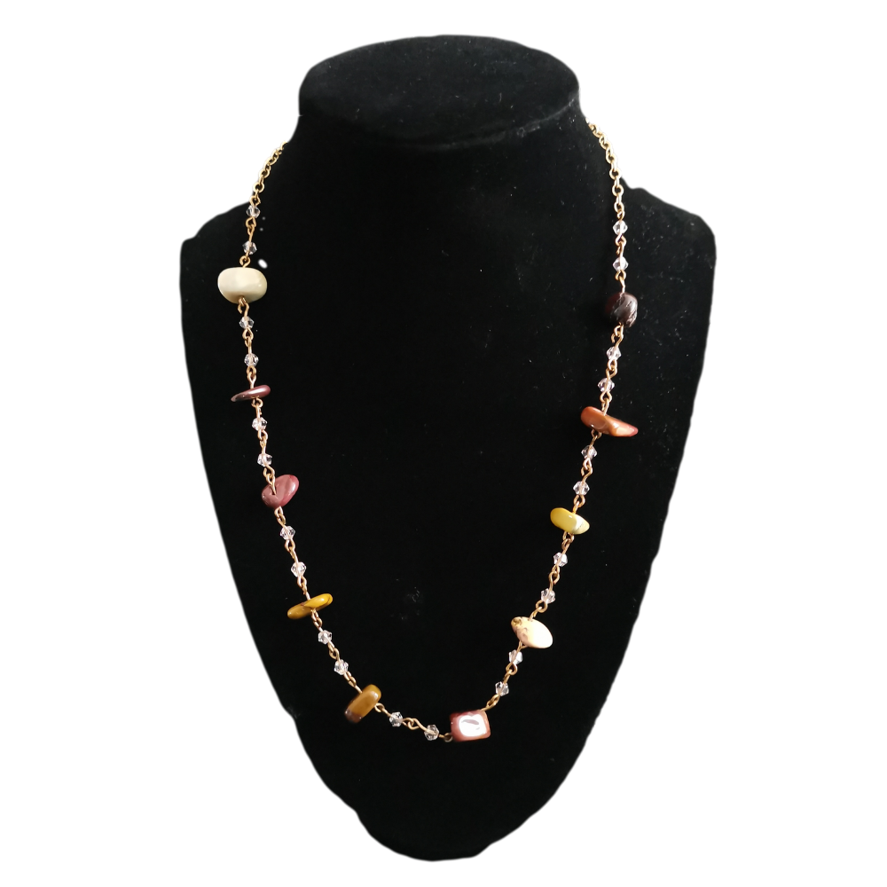 Handmade Rose Colored Stone Beaded Necklace - Fitness Fashions