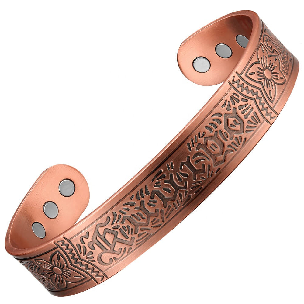 Pure Copper Bracelet- Hawaiian My Sweetheart "Kuuipo" design- With 6 Magnets