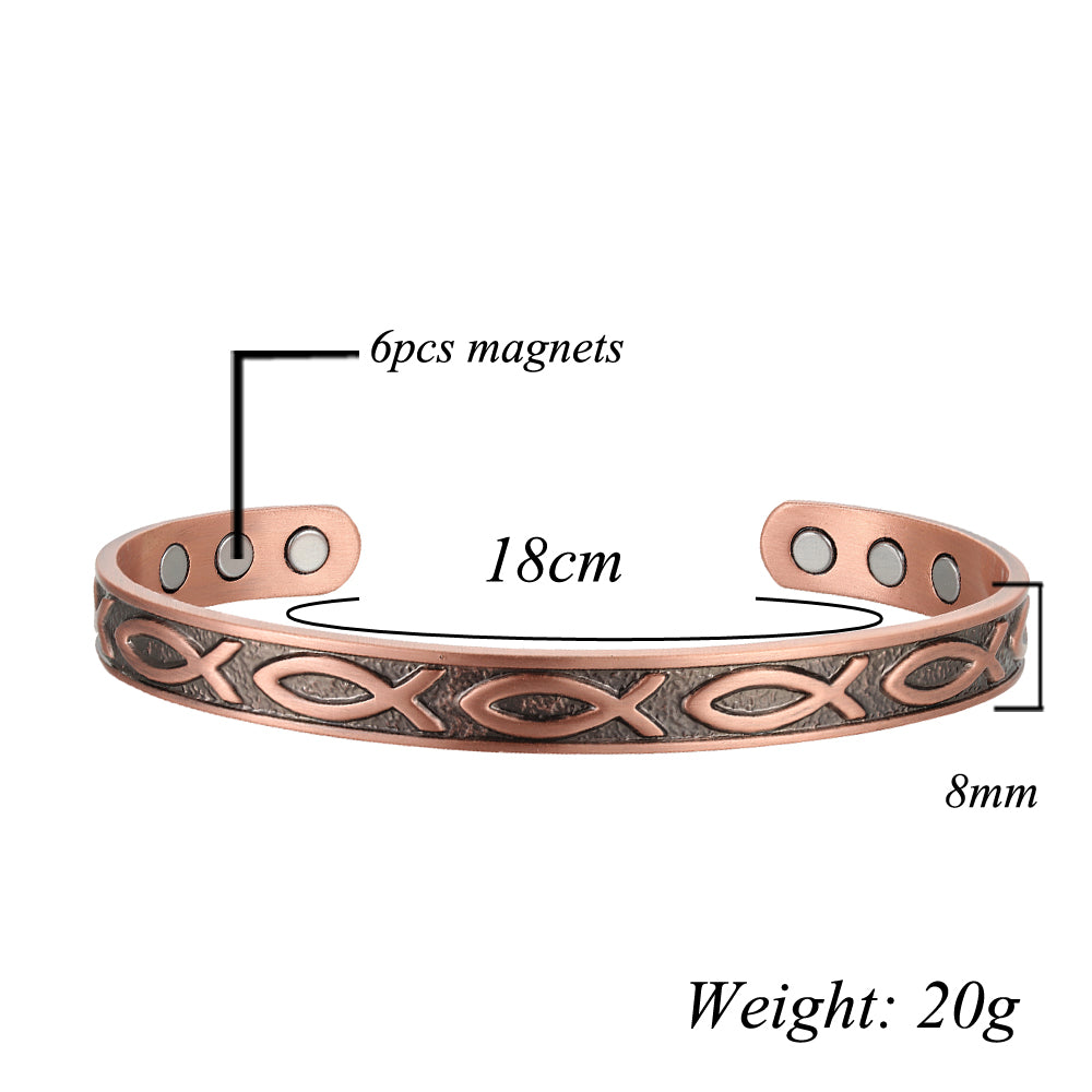 Men's and Women's Fish (Jesus) Design Beautiful Copper Bracelet