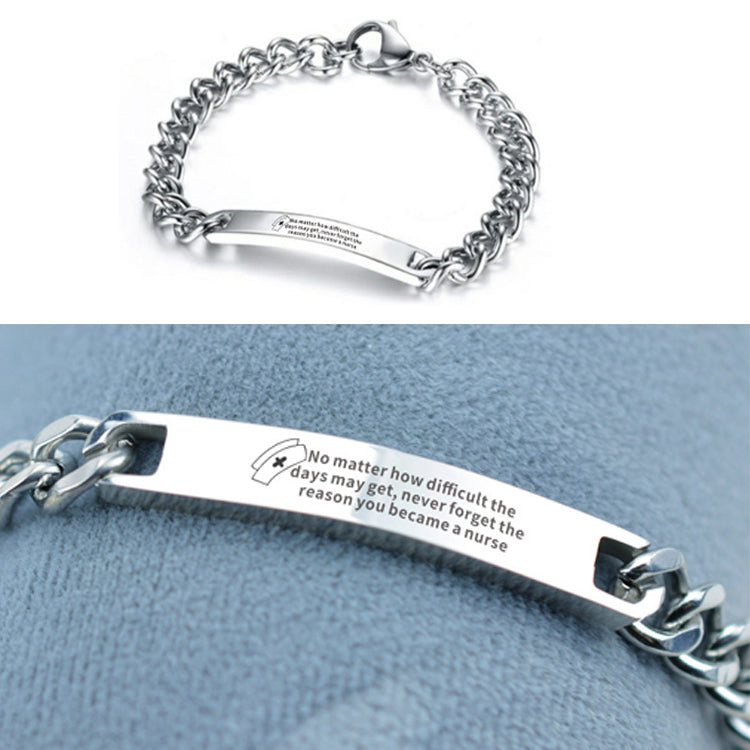 Nurse Doctor RN Prayer Bracelet, My Copper Gratitude Collection Bracelet, Stainless Steel Chain Design, Adult, Unisex