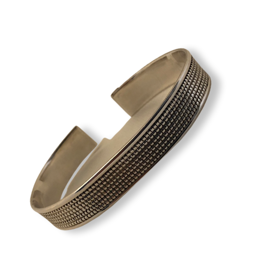 Sterling Silver Cuff Bracelet -Intricate Pattern