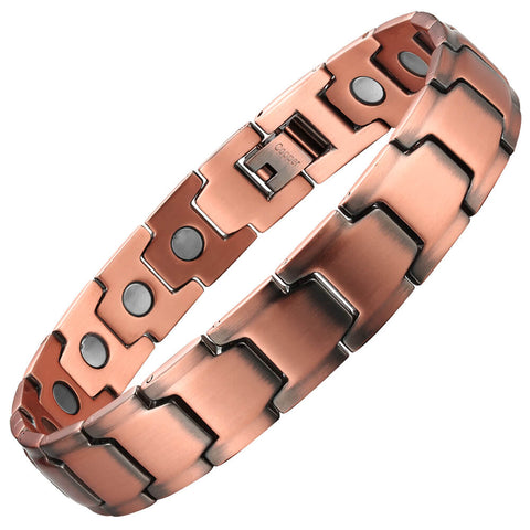 My Copper Pure Copper Magnetic Therapy Link Bracelet, Bold Design, Hypoallergenic, Extra Large
