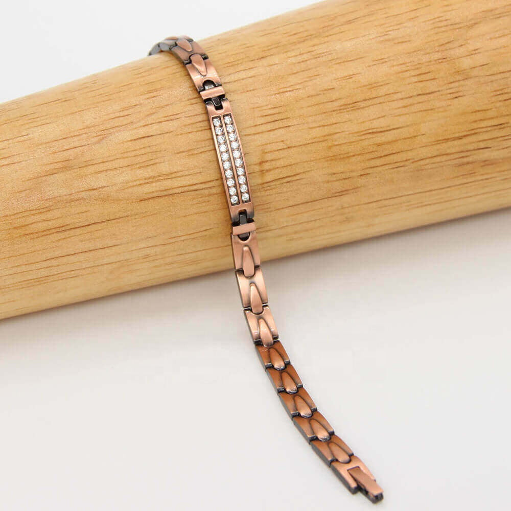 My Copper Crystals Link Design Pure Copper Magnetic Therapy Bracelet for Women