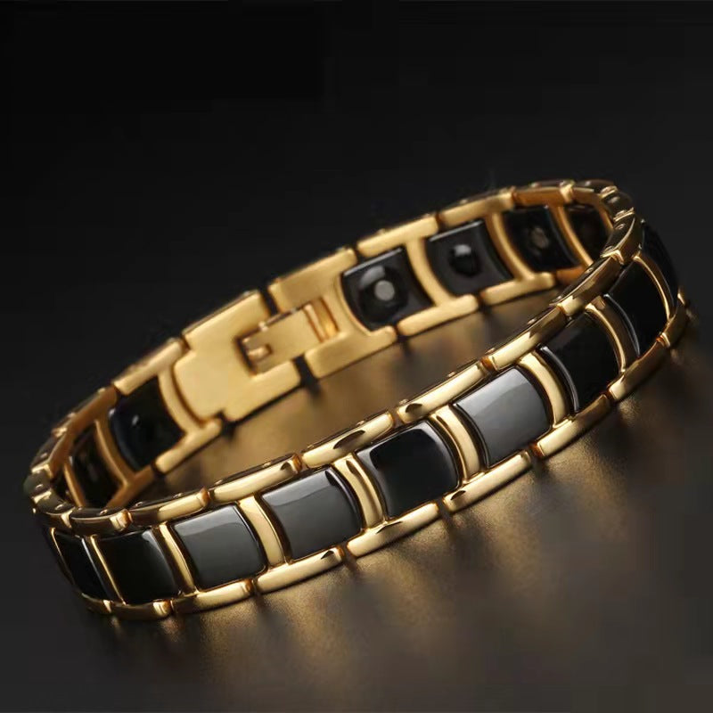 Alpha Men Look - BLACK GOLD Professional Design Magnetic,  Link Bracelet
