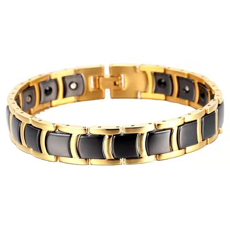 Alpha Men Look - BLACK GOLD Professional Design Magnetic,  Link Bracelet