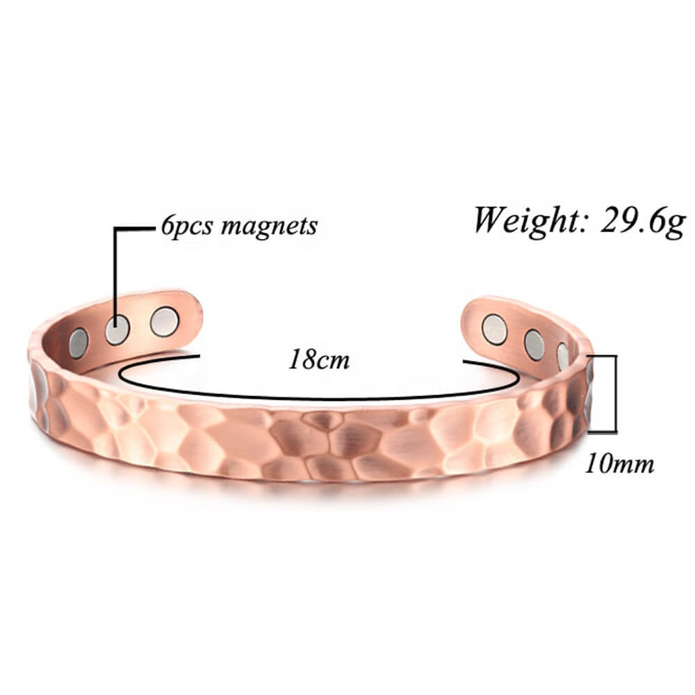 My Copper - Copper Smith Hammered Design - Pure Copper Magnetic Bracelet